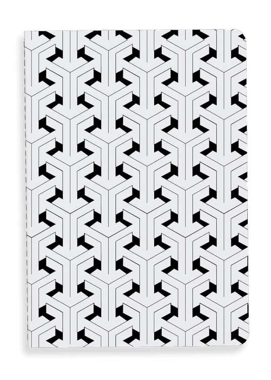 Overhead product shot of MUELLERPRINTS. Paperwork Black No. 04 Notizhefte · 20 Seiten · Kariert