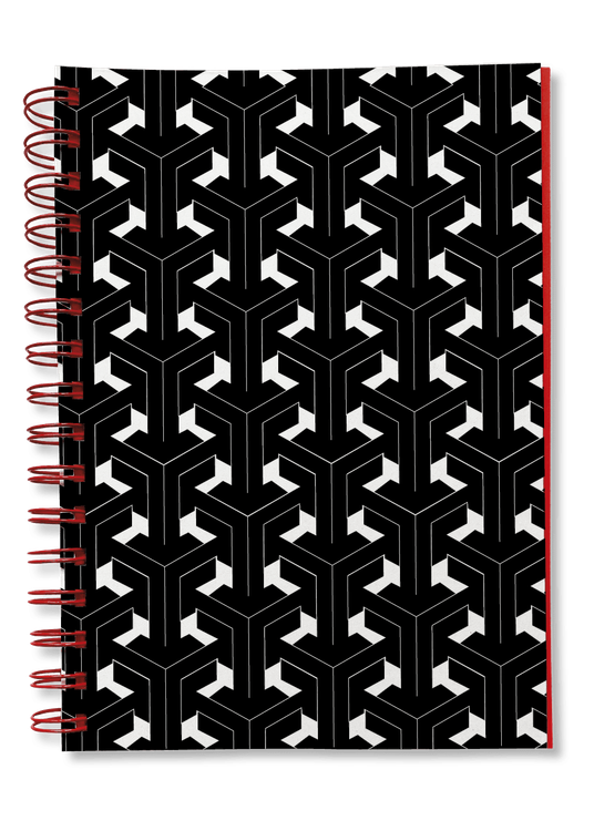 Overhead product shot of MUELLERPRINTS. Paperwork Black No. 03 Spiralbücher · 200 Seiten · Dotted