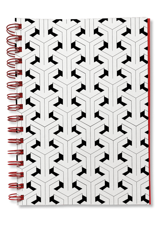 Overhead product shot of MUELLERPRINTS. Paperwork Black No. 04 Spiralbücher · 200 Seiten · Blanko