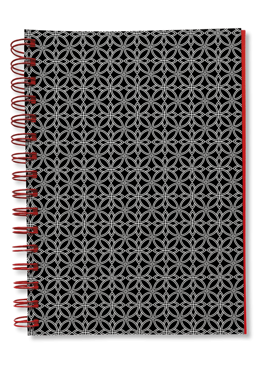 Overhead product shot of MUELLERPRINTS. Paperwork Black No. 09 Spiralbücher · 200 Seiten · Blanko